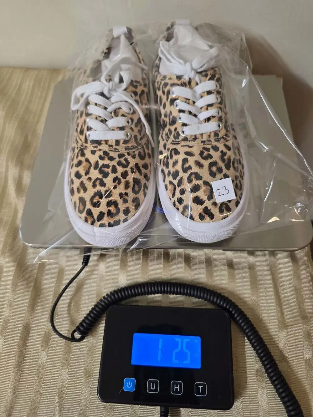 Divided H&M Leopard Print Canvas Lace-Up Sneakers